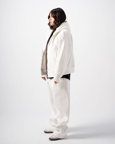 Basic White Zip-Up Hoodie