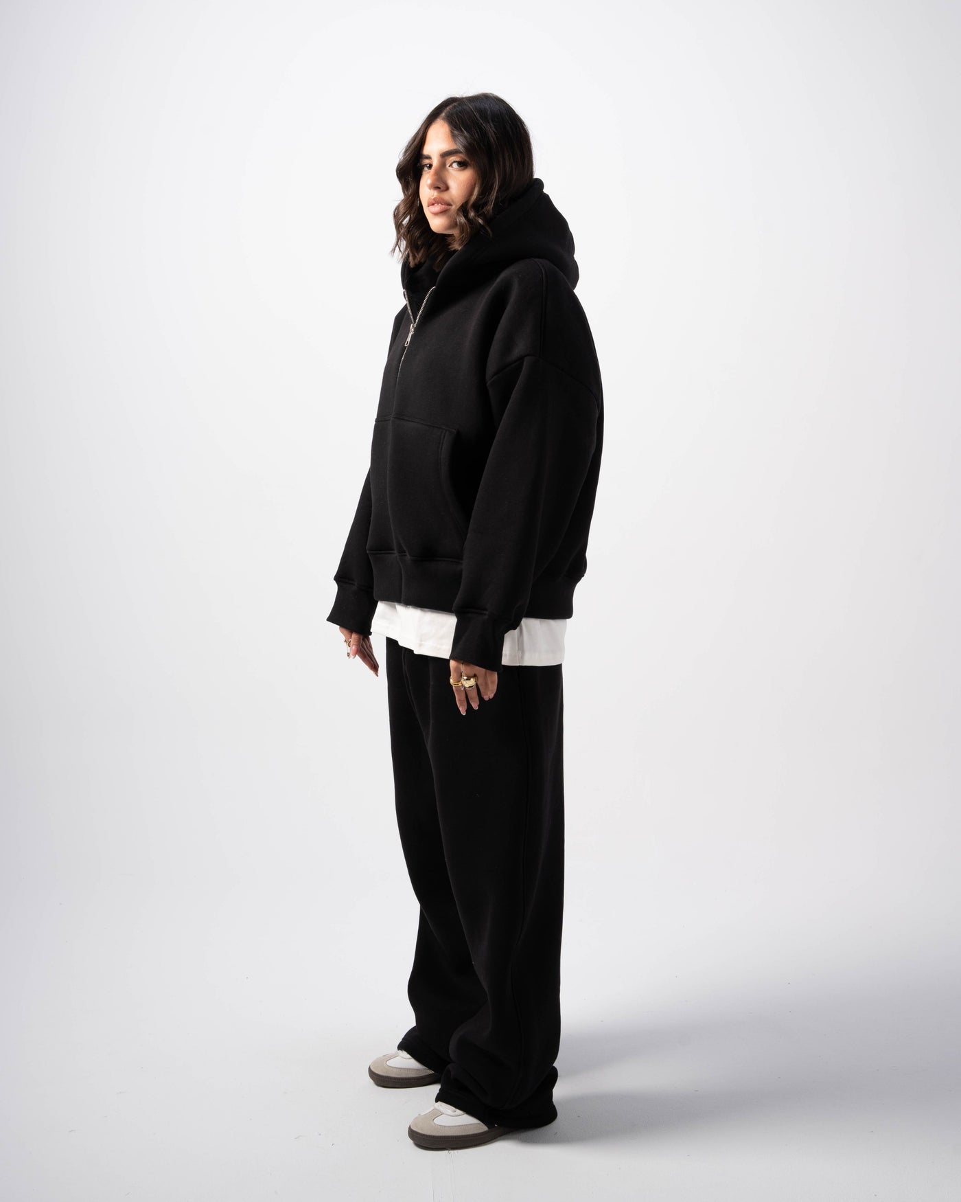 Basic Black Zip-Up Hoodie