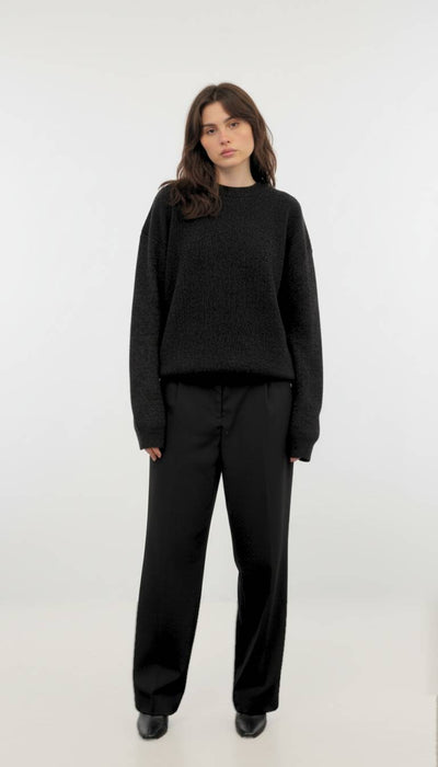 Black Knitted Sweatshirt