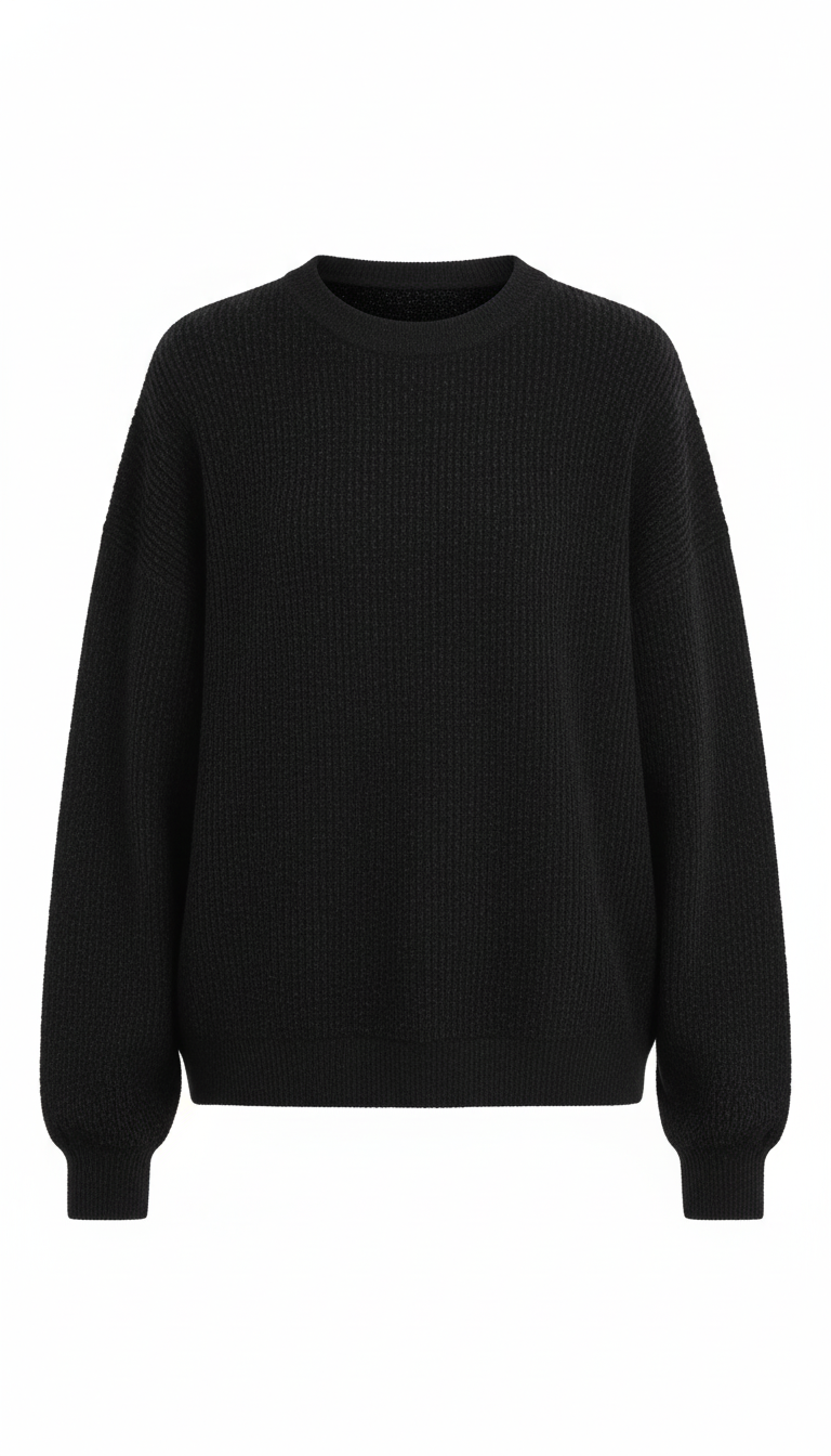 Black Knitted Sweatshirt
