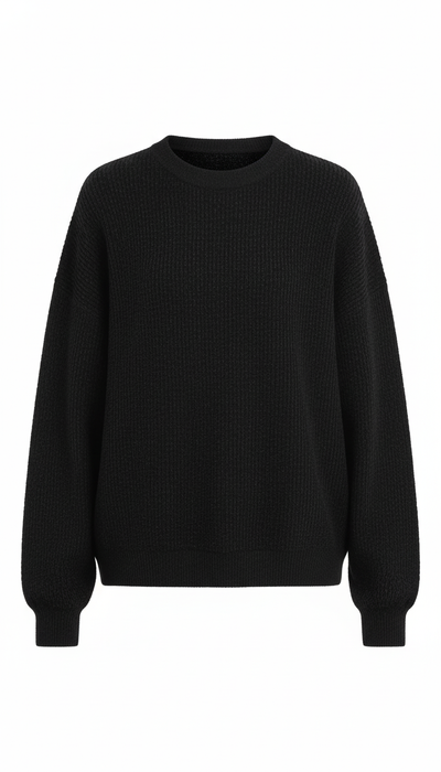 Black Knitted Sweatshirt