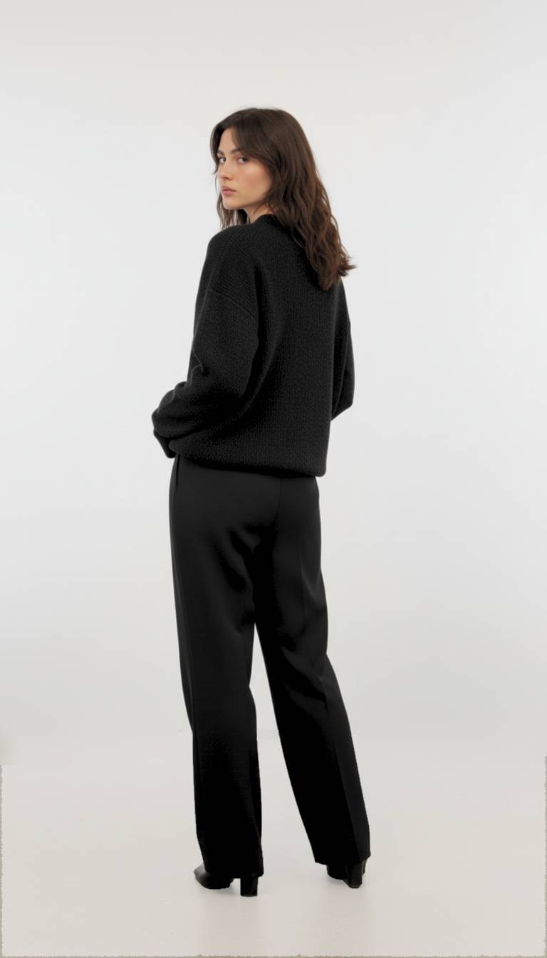 Black Knitted Sweatshirt