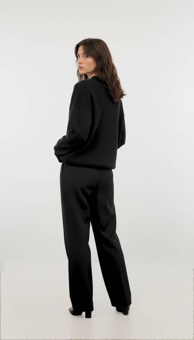 Black Knitted Sweatshirt