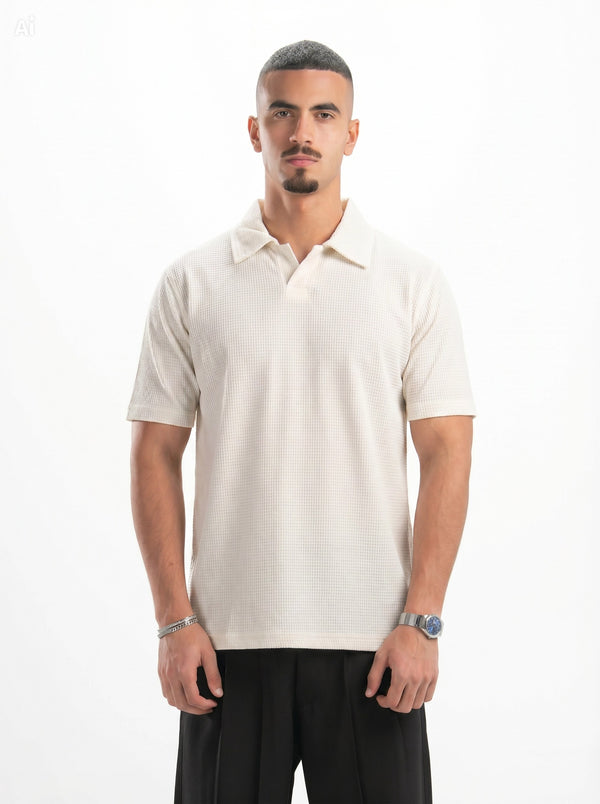 Off-white Waffle Knit Polo