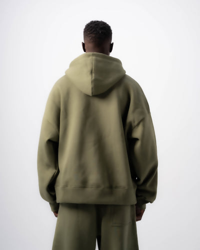 Basic Olive Zip-Up Hoodie