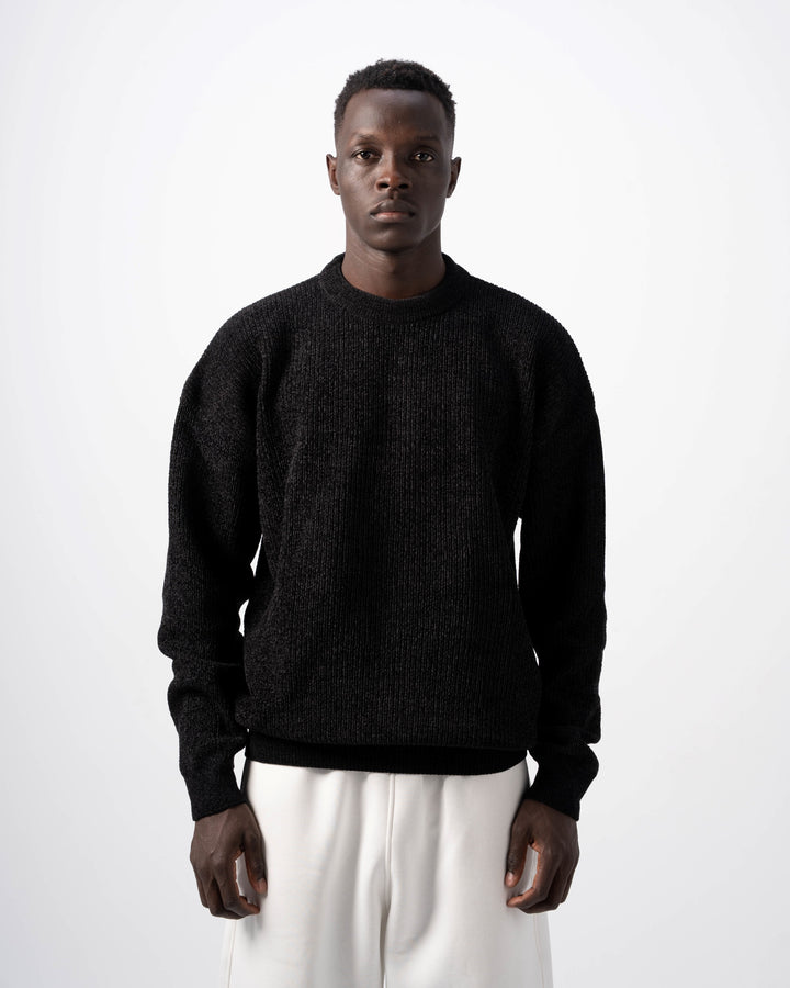 Black Knitted Sweatshirt