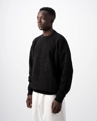 Black Knitted Sweatshirt