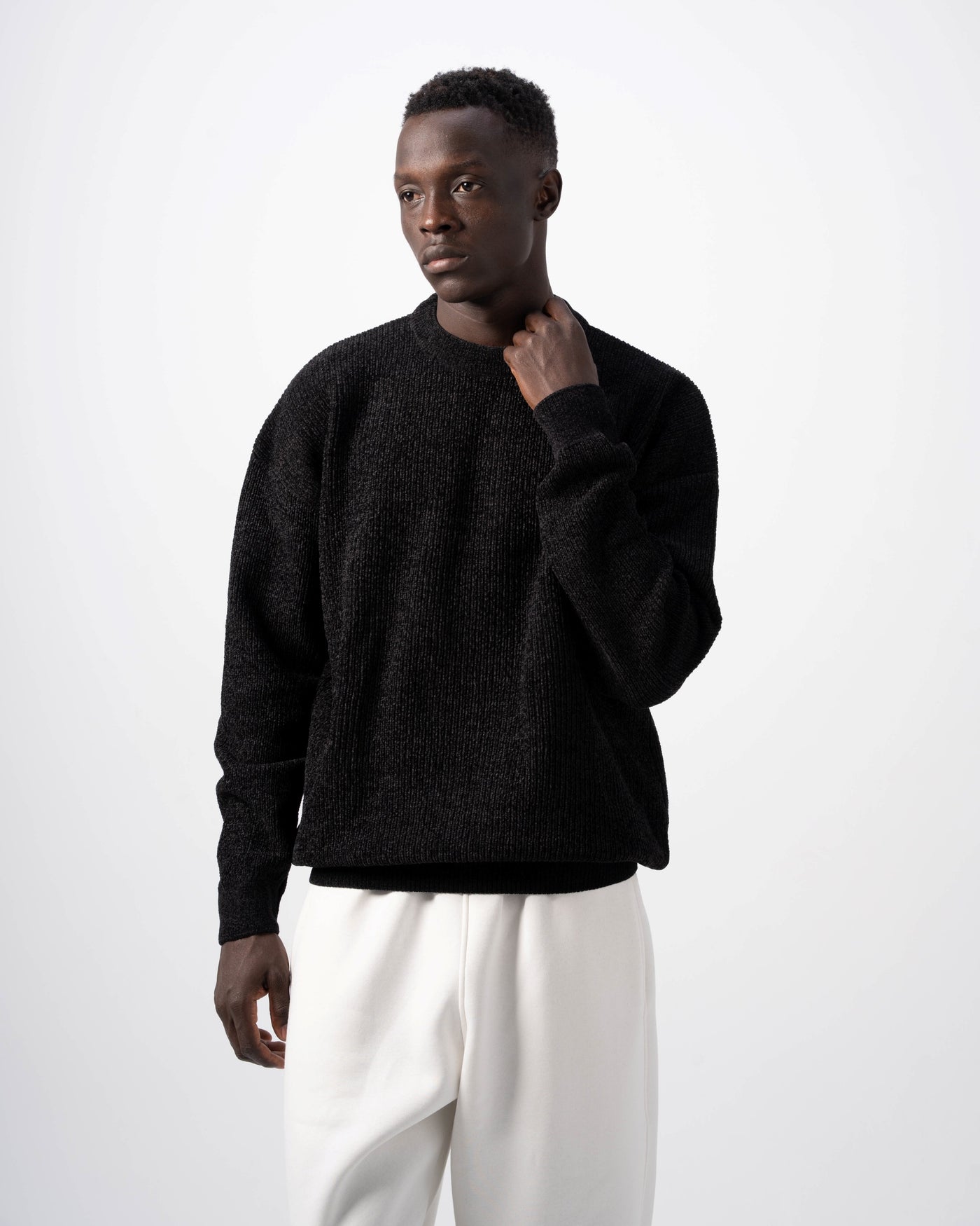 Black Knitted Sweatshirt