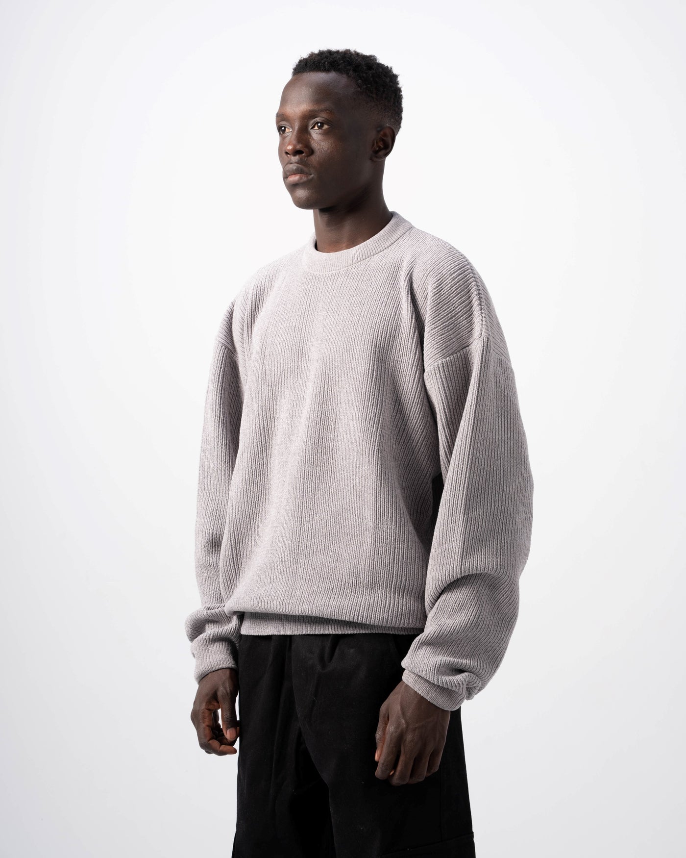 Grey Knitted Sweatshirt