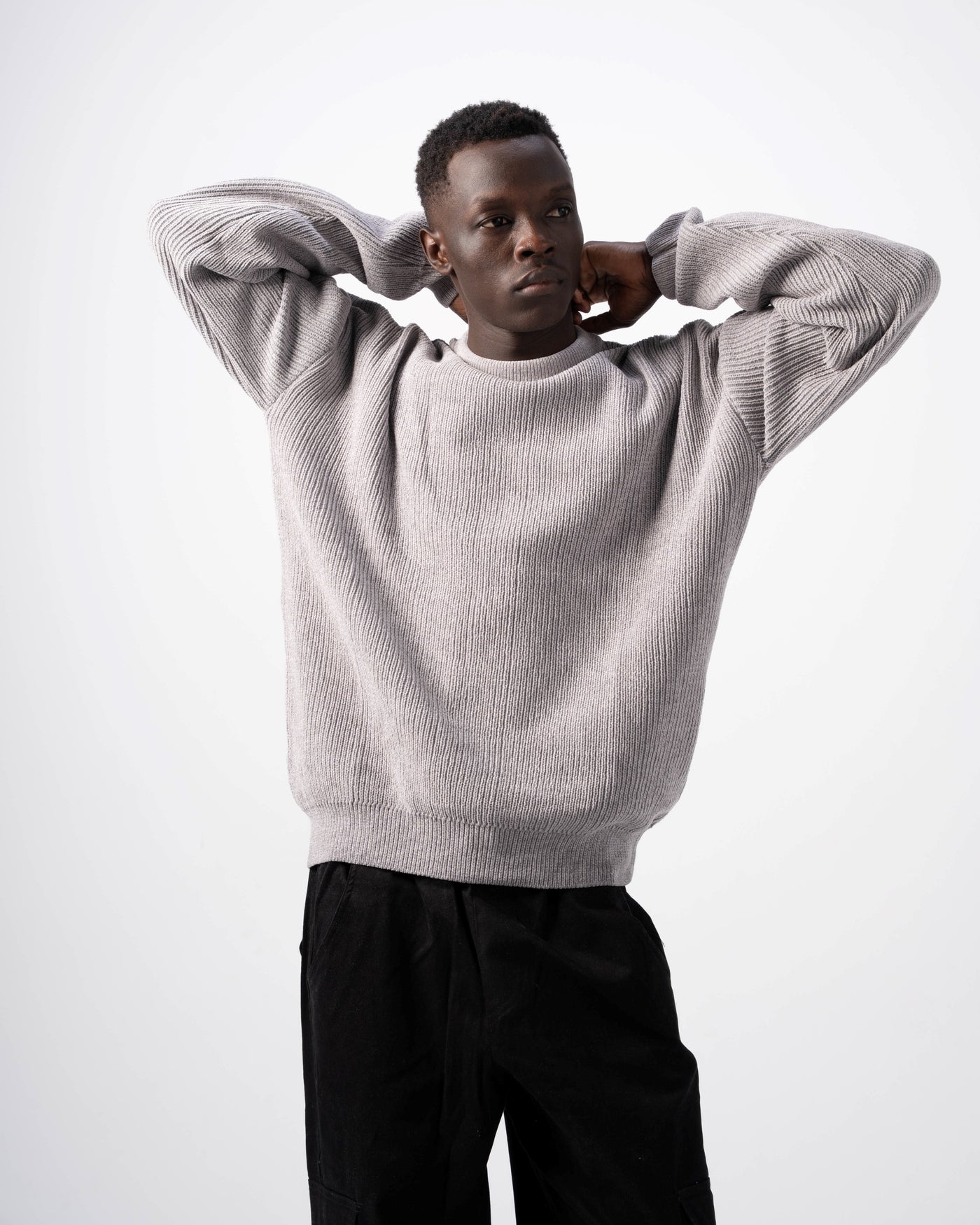 Grey Knitted Sweatshirt