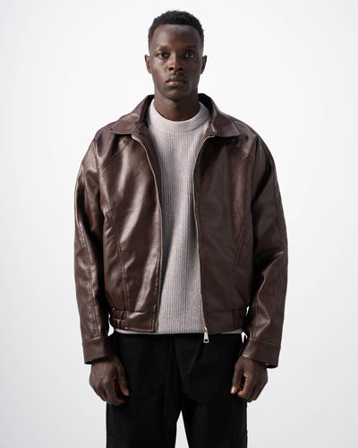 V5 Leather Jacket - Deep Brown