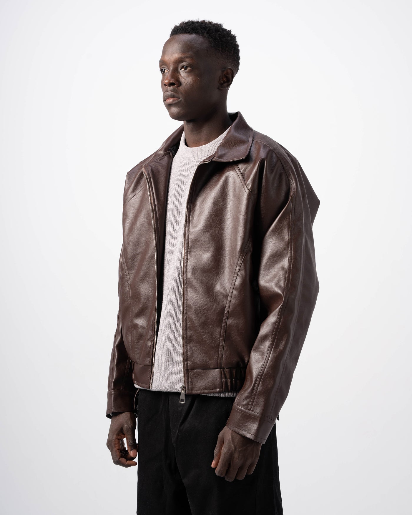 V5 Leather Jacket - Deep Brown