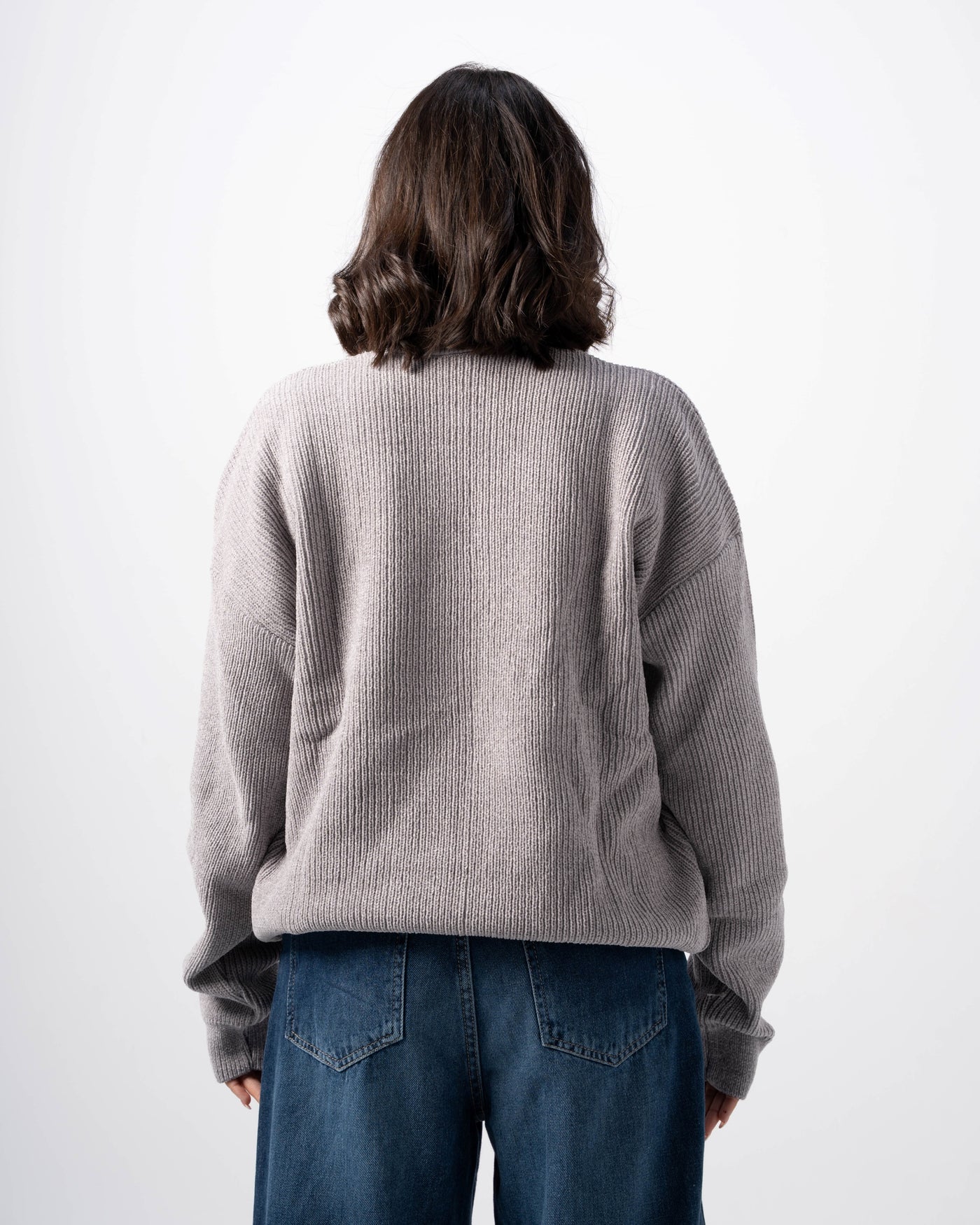 Grey Knitted Sweatshirt