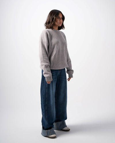 Grey Knitted Sweatshirt