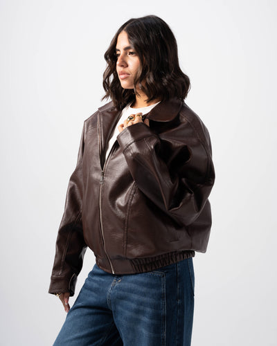 V5 Leather Jacket - Deep Brown
