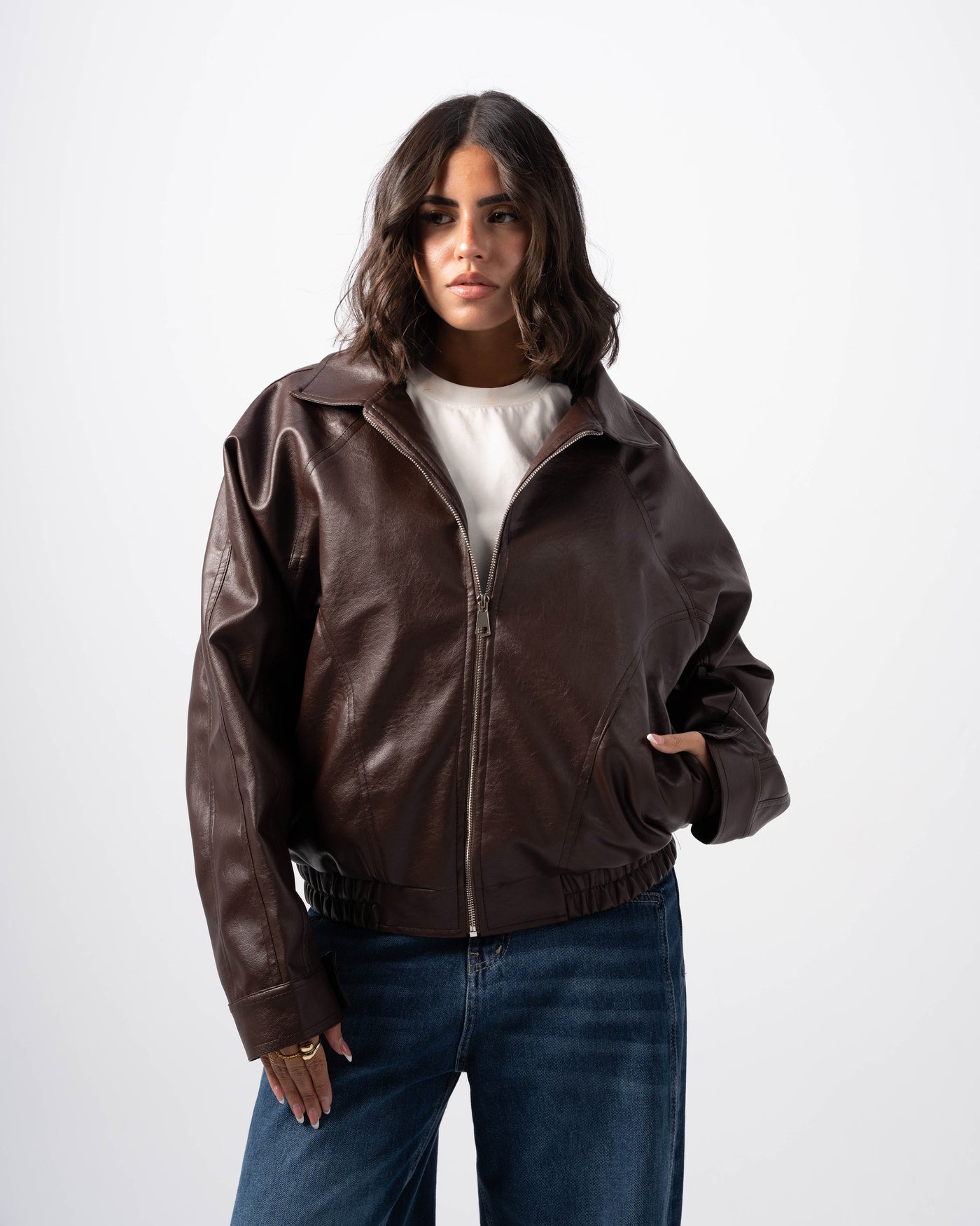 V5 Leather Jacket - Deep Brown