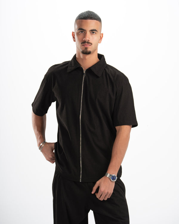 Black Waffle Shirt
