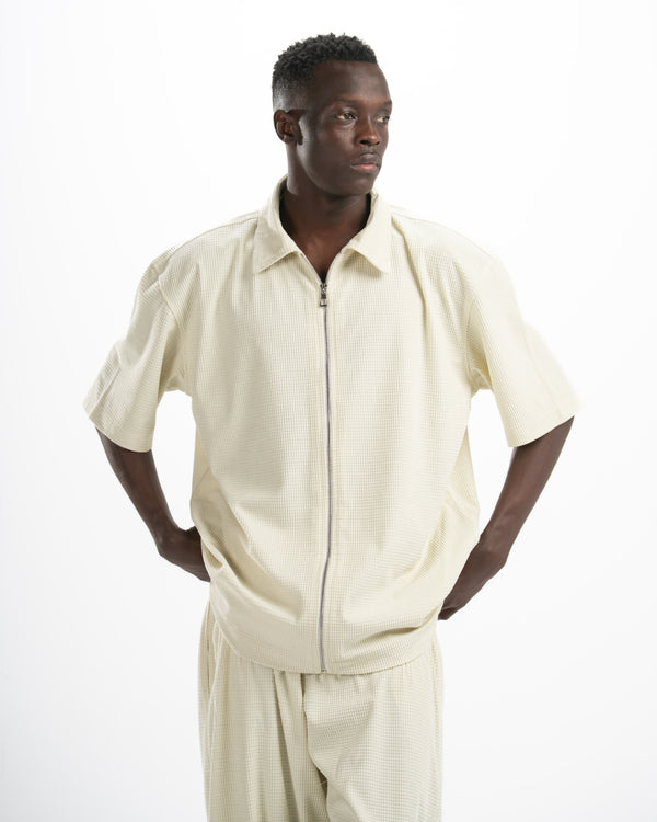 Cream Waffle Shirt