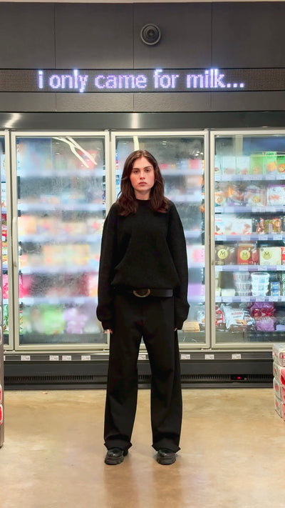 Black Knitted Sweatshirt